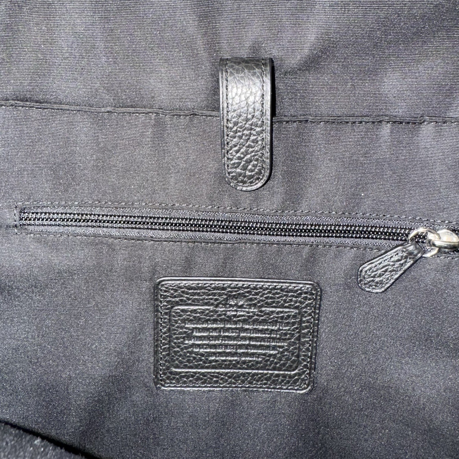 Coach Black Gotham Backpack Black Polished Pebble Leather Calf Trim Zip Pocket