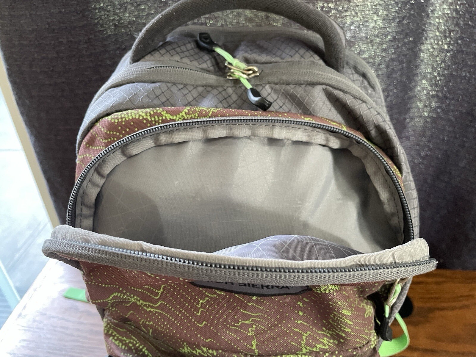 High Sierra Grab Handle Backpack, Chocolate & Green Laptop, Tab pockets