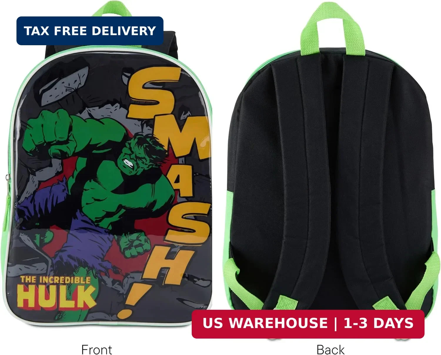 Marvel Hulk Backpack for Kids – Hulk Boys Backpack – Toddler School Bag – Comfy