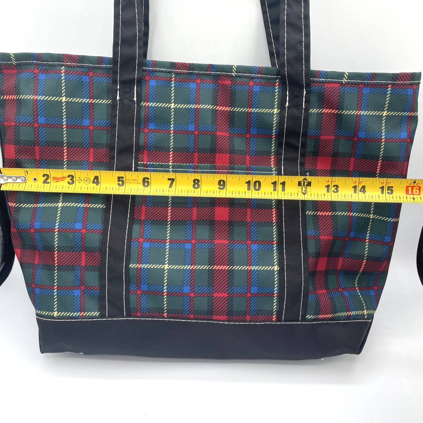 LL Bean Everyday Lightweight Nylon Boat Tote Bag Plaid Tartan Medium Travel