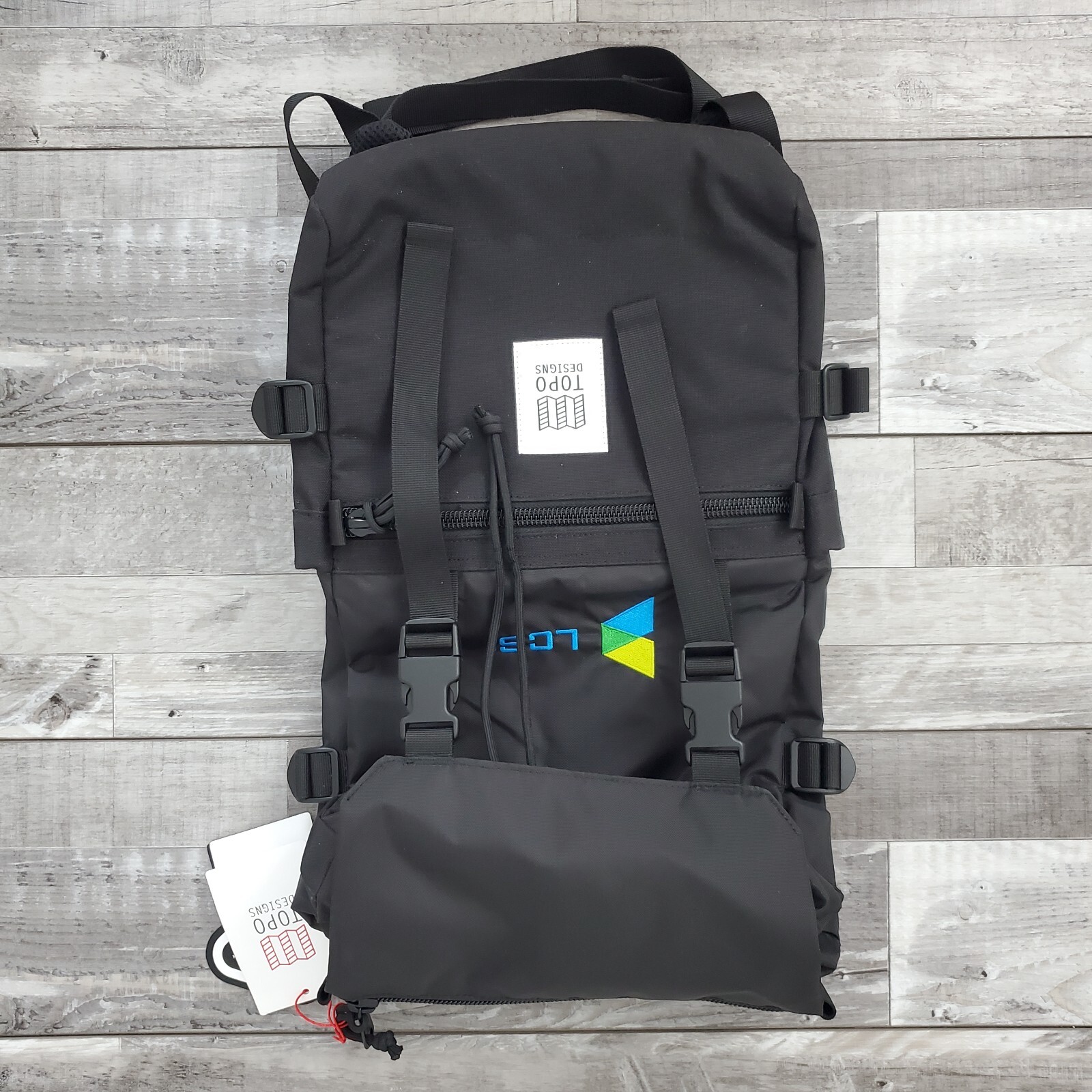 Topo Designs Rover Backpack Unisex Black/Black 20L Classic Adjustable Strap LOGO