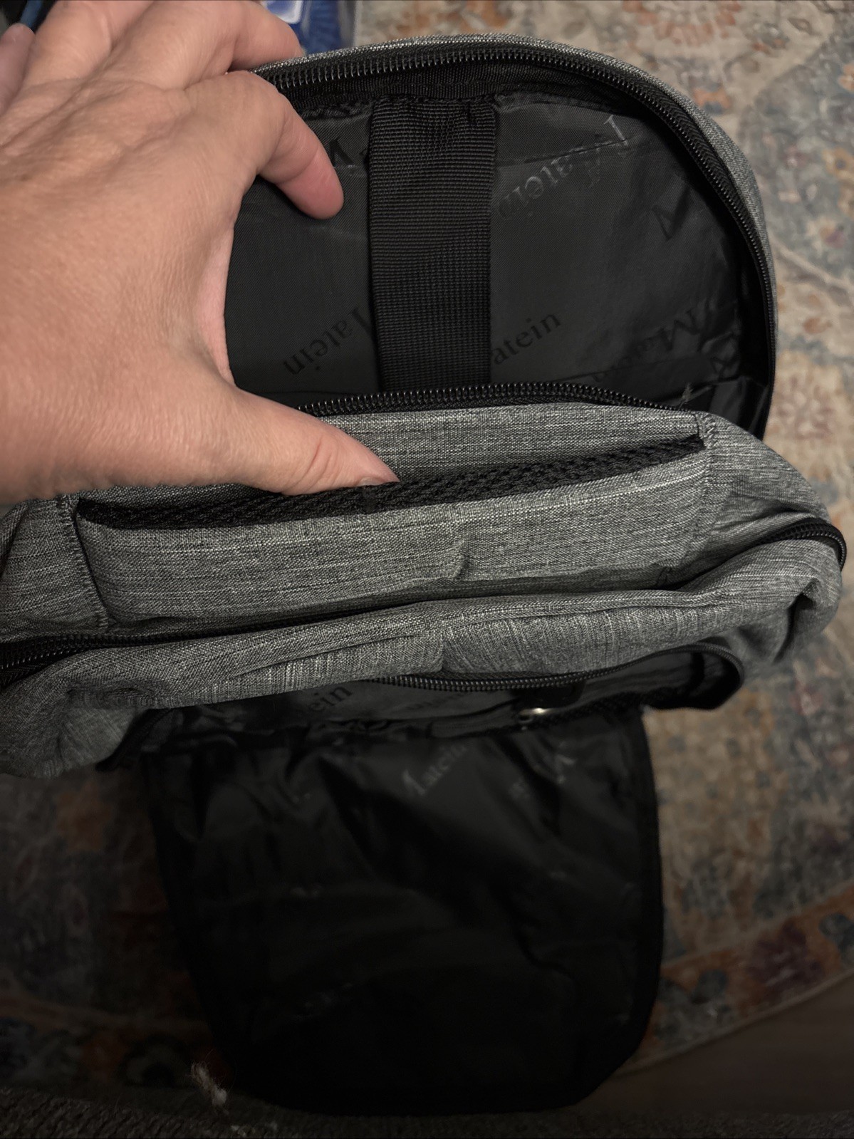 Matein Grey Water Resistant Laptop Backpack Extra Large With USB Charging Port