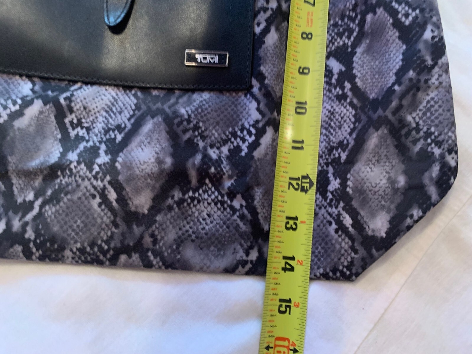 TUMI Alpha Python Roll Up Leather Travel Shopper Carry on Bag Tote Weekender