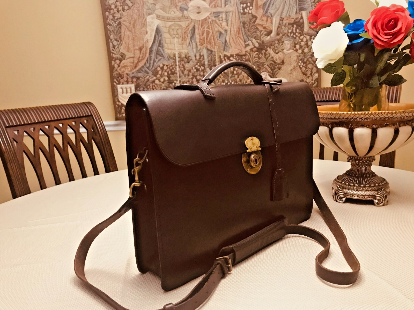 PICKETT of LONDON Bridle Leather Briefcase / Messenger Bag / Satchel – England