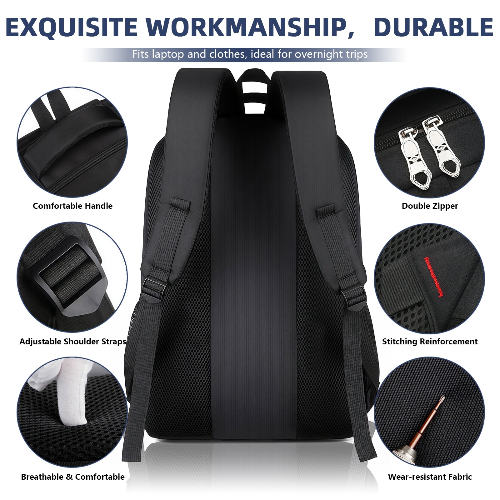18″Anti Theft Extra Large Laptop Backpack USB Travel School Business Bag For Men