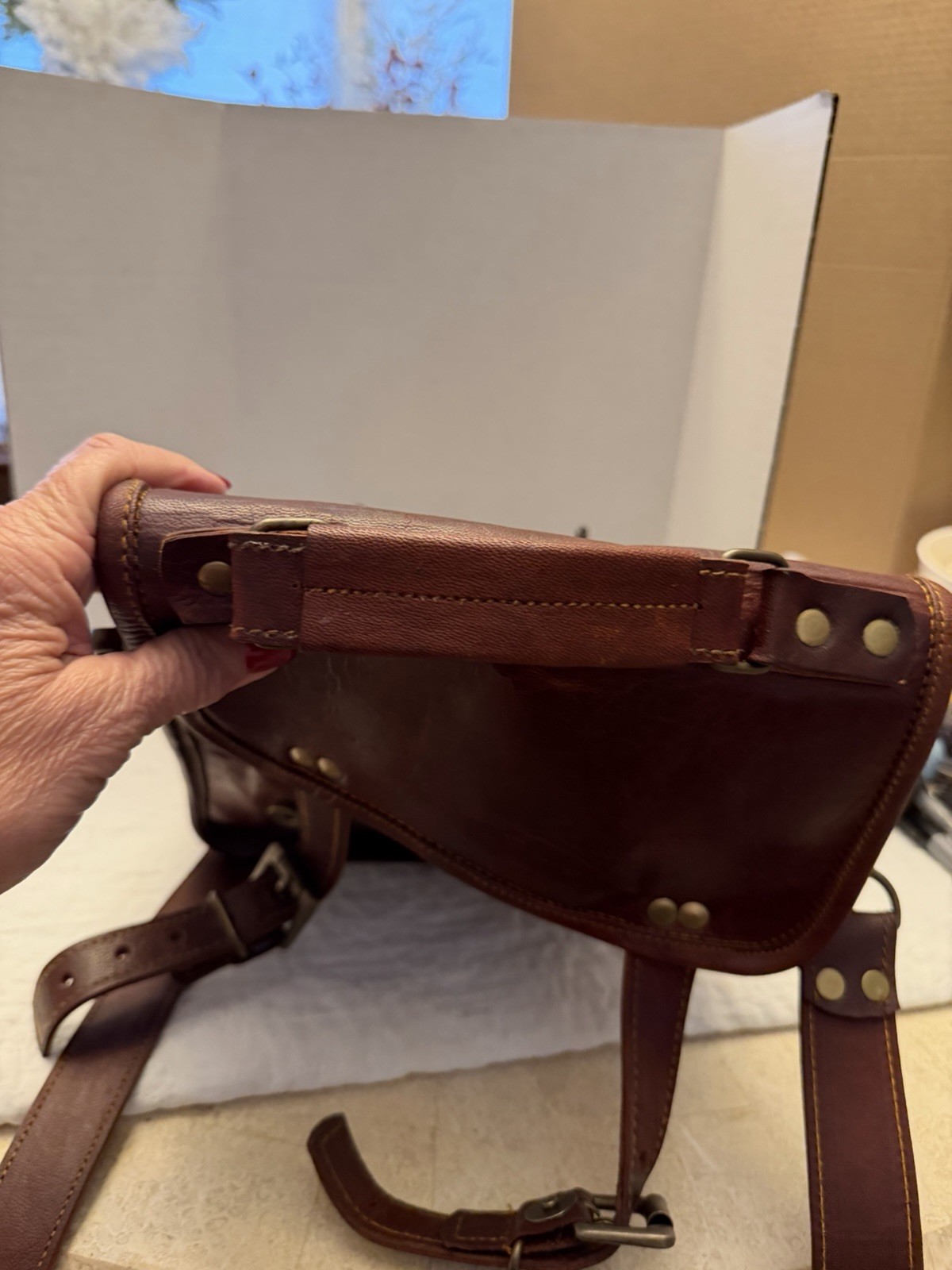 Rustic Handmade Leather Messenger Bag Unisex Genuine Shoulder Crossbody Satchel
