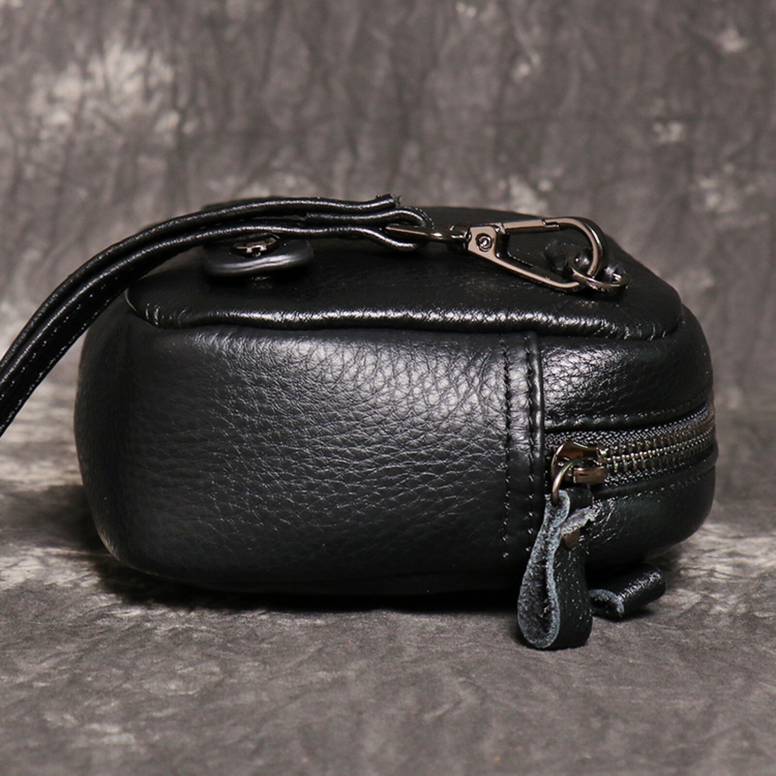 Mens Genuine Leather Wristlet Bag Travel Clutch Organizer Small Pouch Wallet