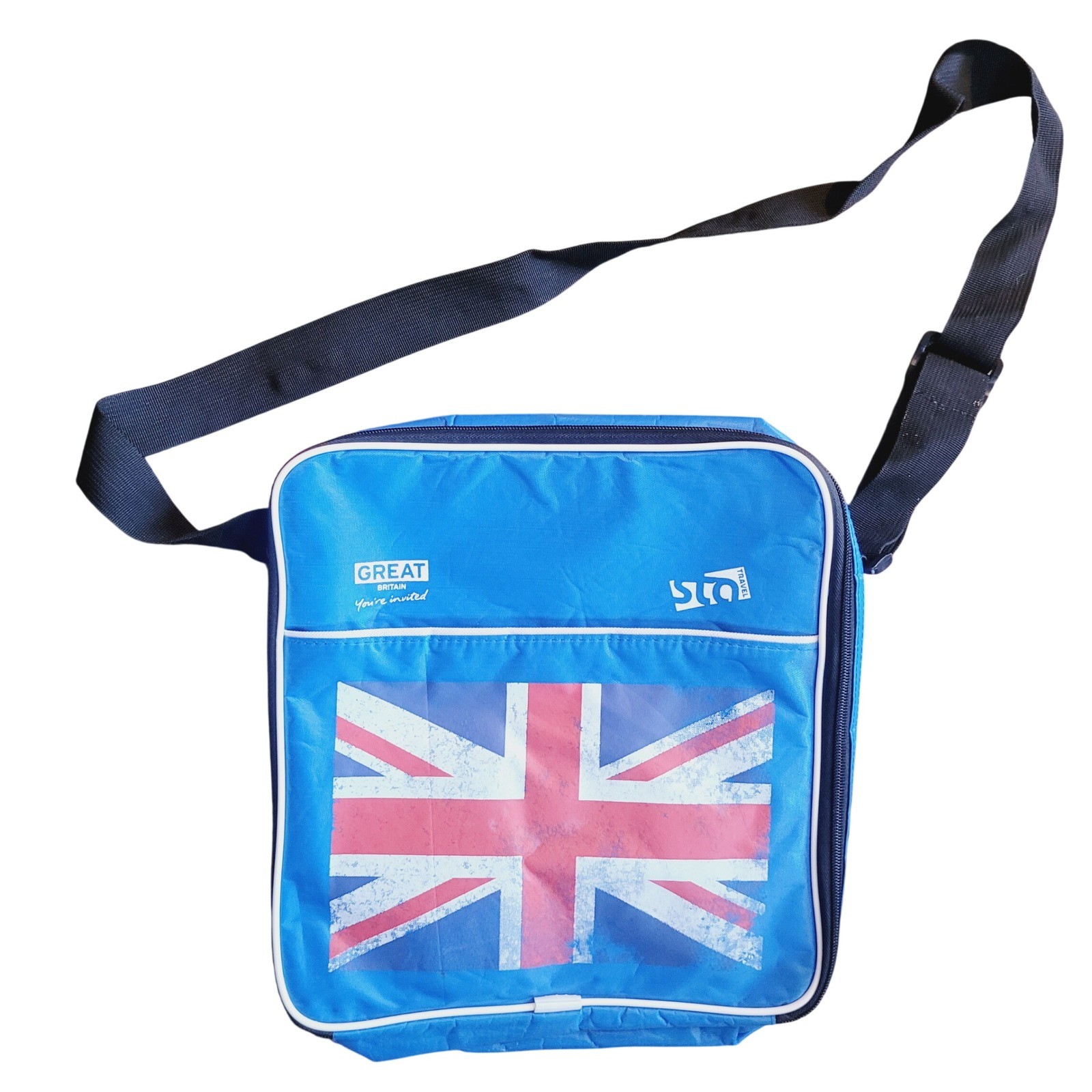 STA Travel Great Britain Union Jack Blue Crossbody Messenger Bag Travel Satchel