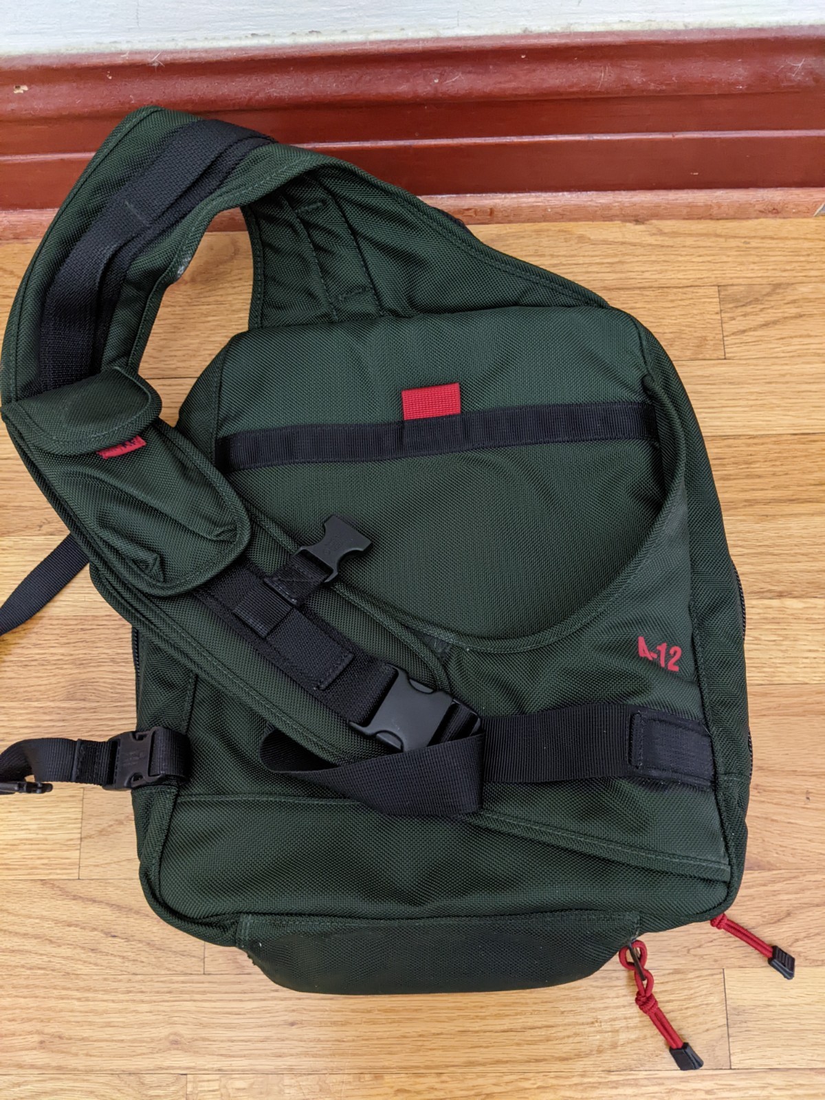 Vintage 90s Abercrombie & Fitch Green A-12 Sling Bag Crossbody Travel Pack Y2K