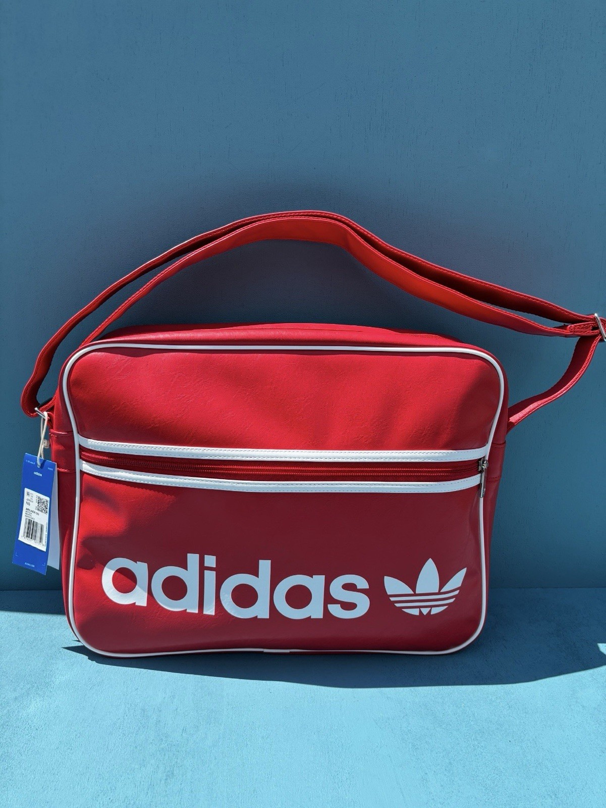 Adidas Unisex OG Airliner Red/White Logo Shoulder Messager Bag 4″X15.25″X11.75″