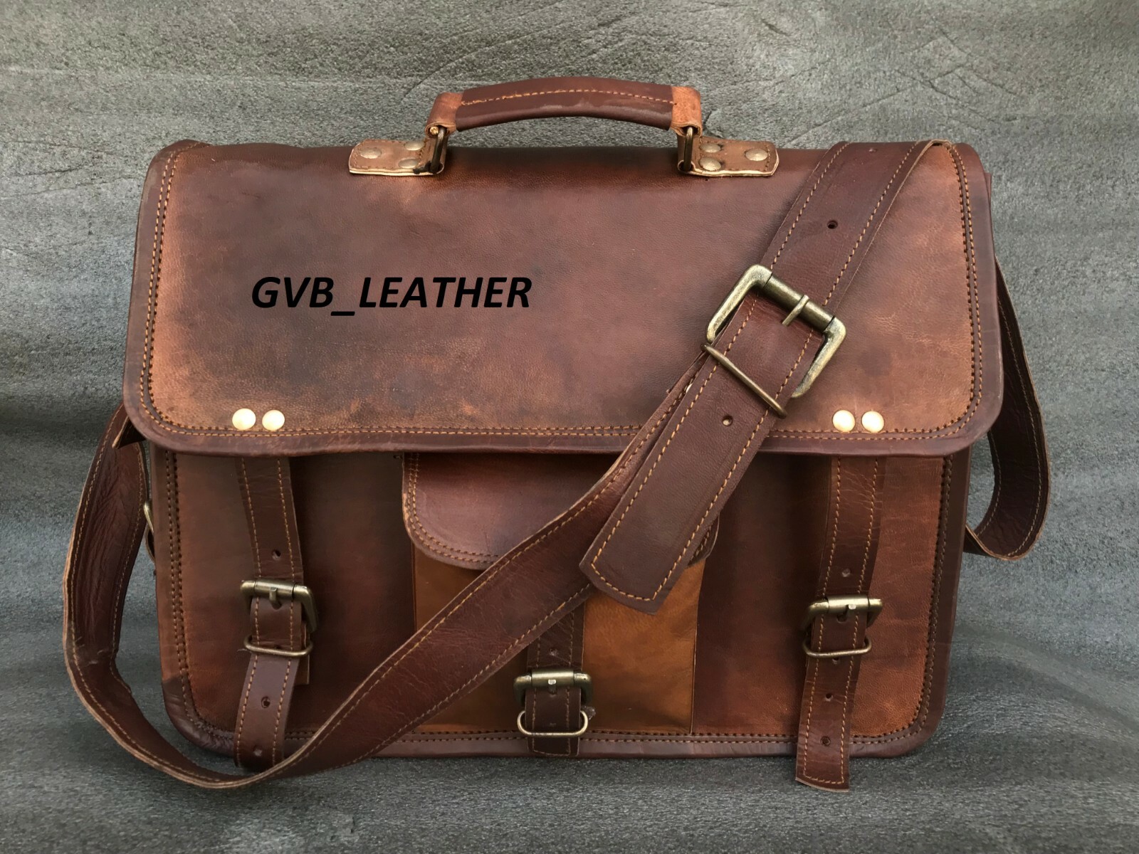 Leather Laptop Business Messenger Organizer Laptop Shoulder Briefcase Handbag