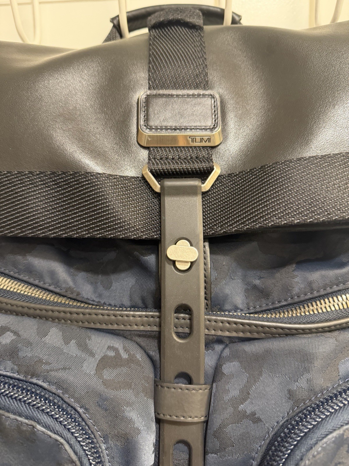 TUMI Alpha Bravo Navy Camo Roll Top Backpack 232388NVYCE