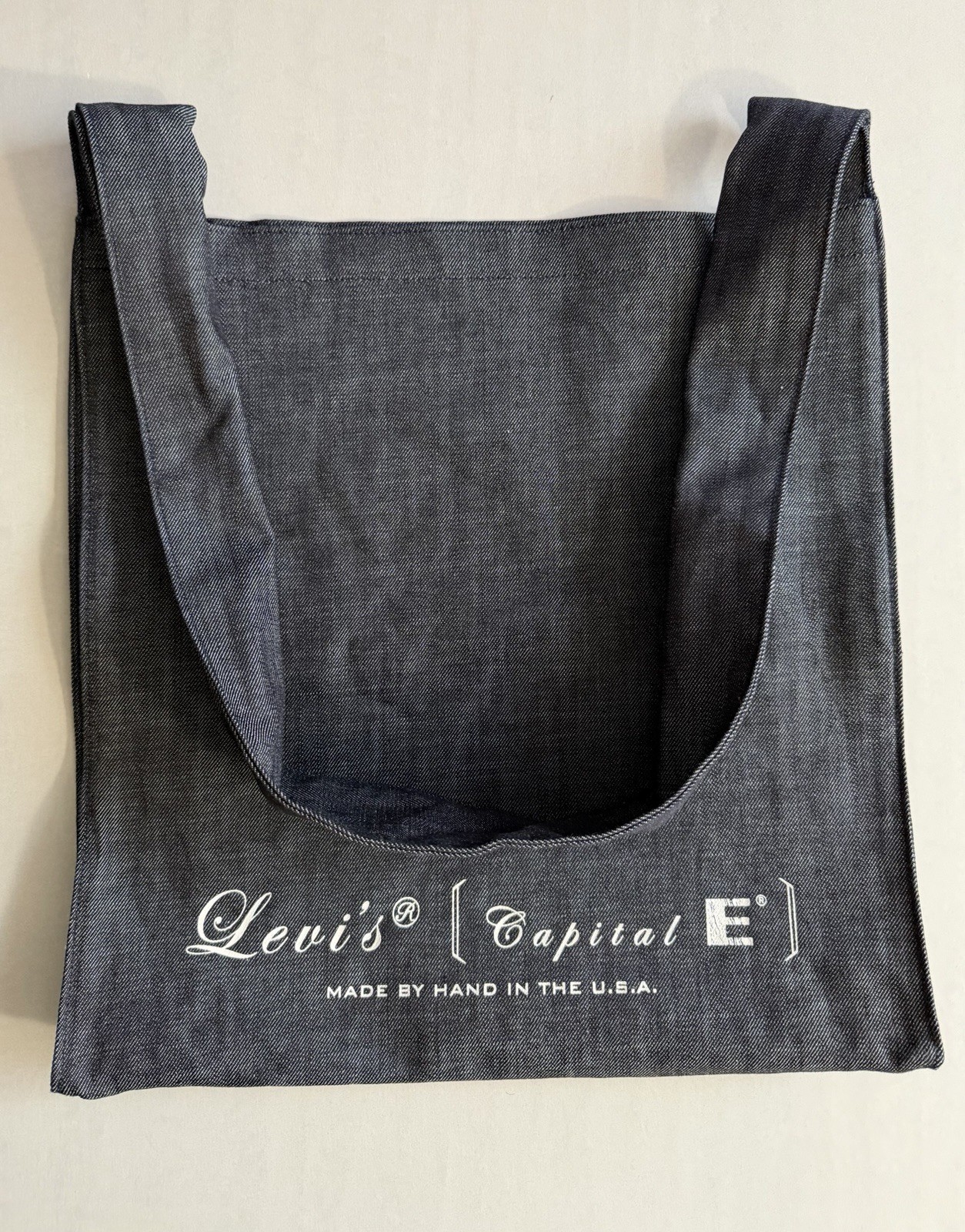 Levis Capital E Cotton Denim Messenger Bag Open Tote