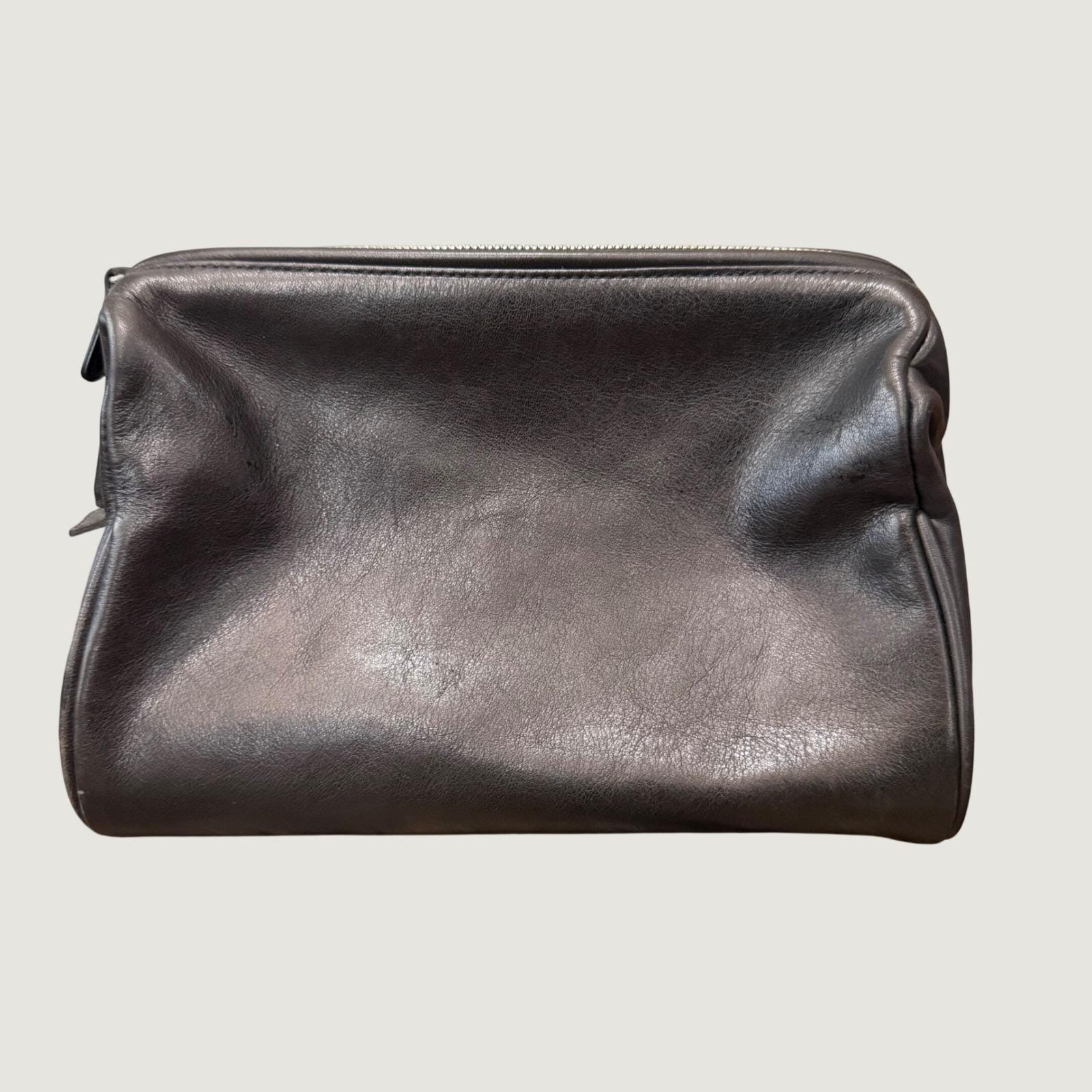 Vintage Coach C1S-5406 Black Leather Toiletry Case Dopp Kit Bag Travel Old Money