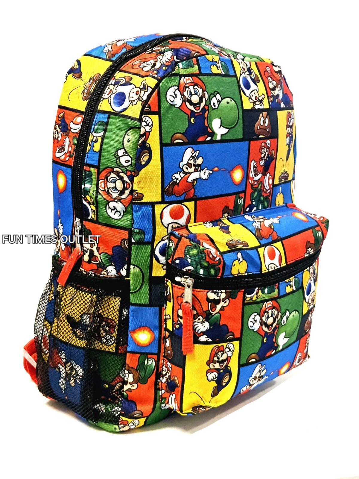 Nintendo Super Mario Bros Large 16″ Backpack School Luigi Yoshi Travel Bag