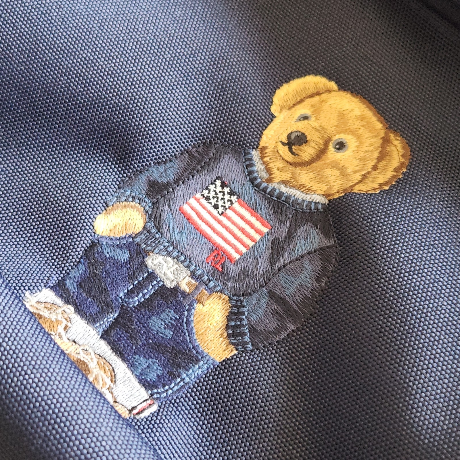 Polo Ralph Lauren Bear Backpack Navy Blue Laptop School Travel Book Bag Gift New