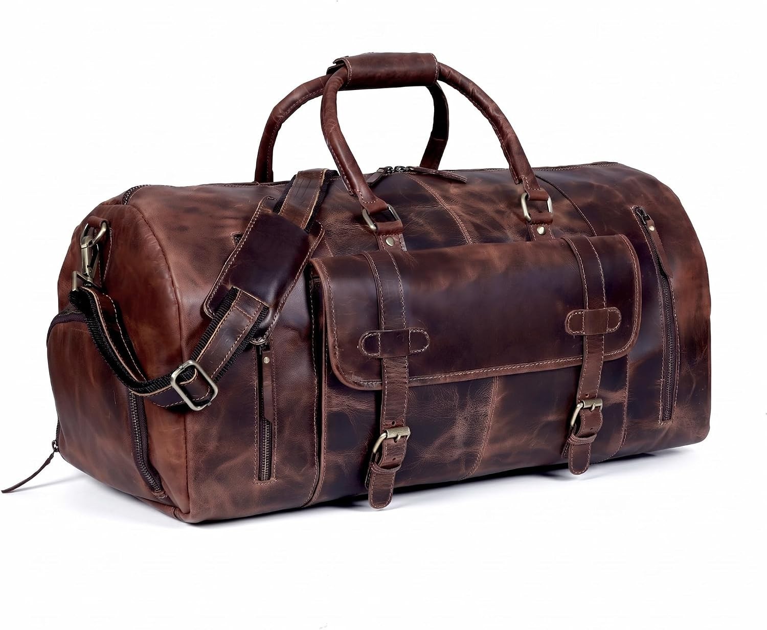 Versatile 24 Inch Genuine Leather Duffle Bag – Ideal for Weekend Getaways
