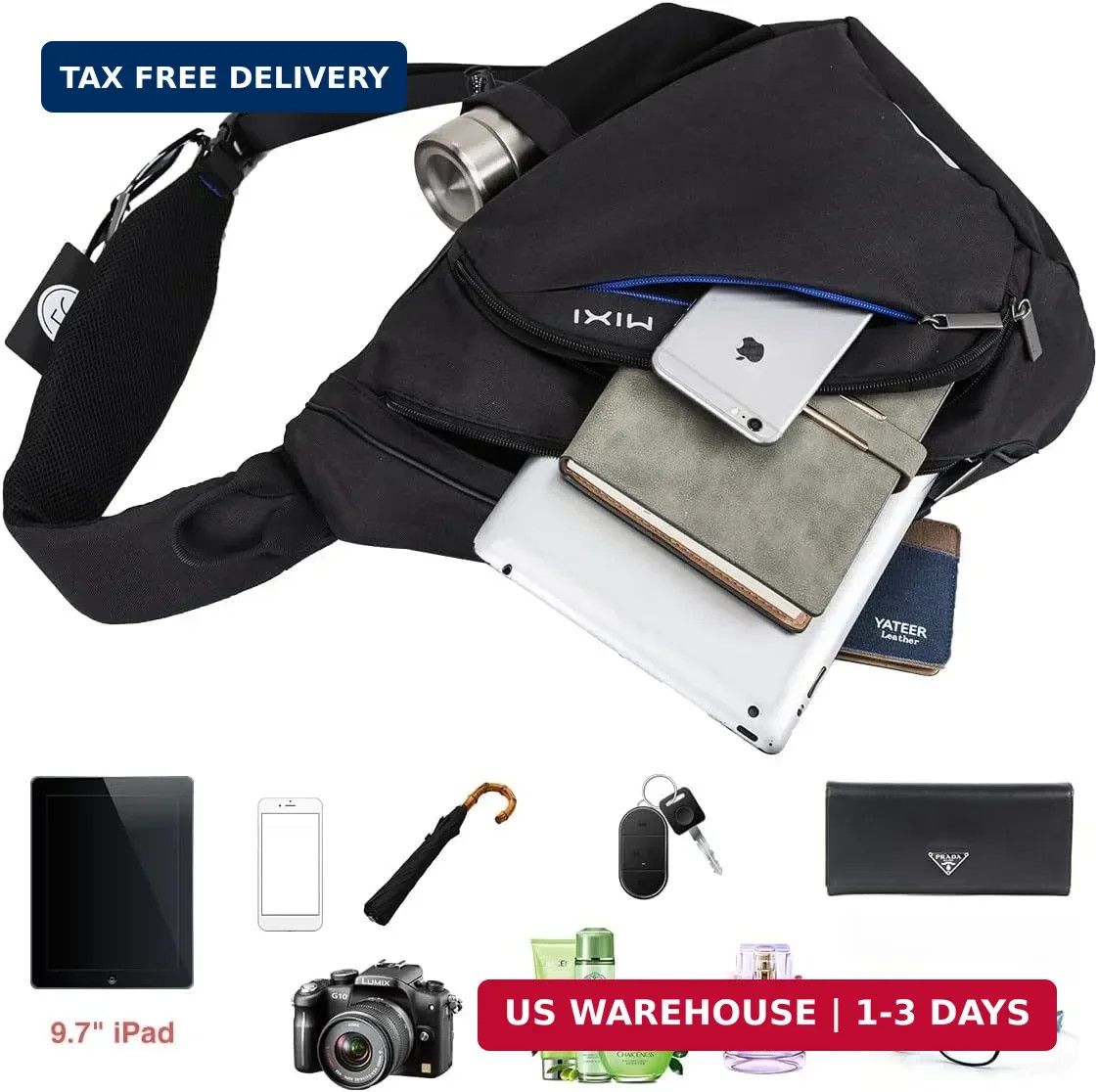 Sling Bag Men Backpack Unisex One Shoulder Bag Hiking Travel Backpack Crossbody