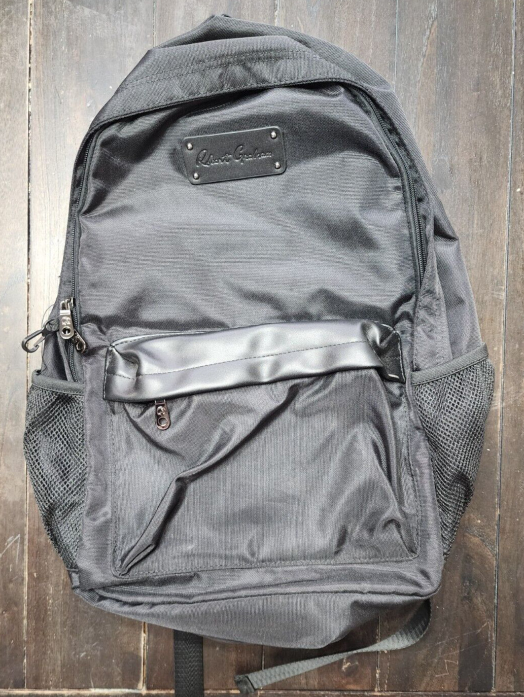 Robert Graham Always Behind You Solid Black Backpack Recycled Polyester
