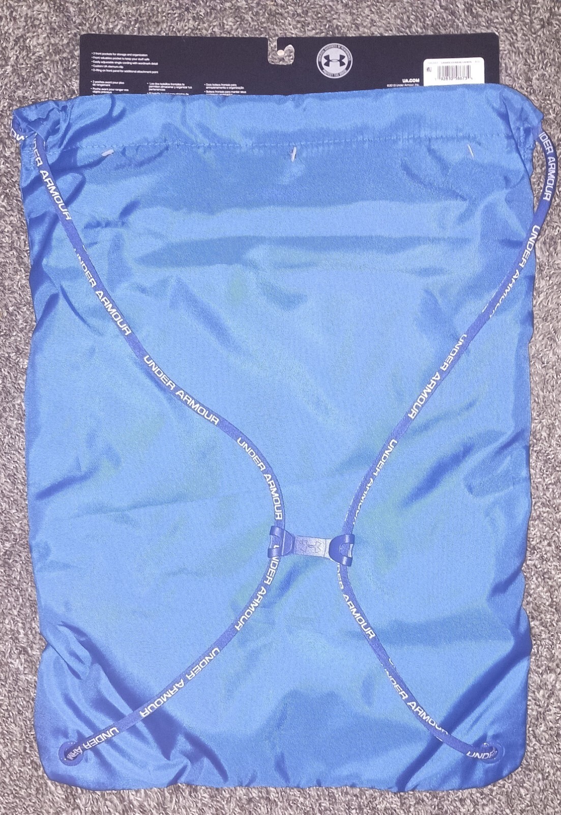 Under Armour Undeniable Sackpack Cinch Bag Blue Gym Workout Gear New W Tags