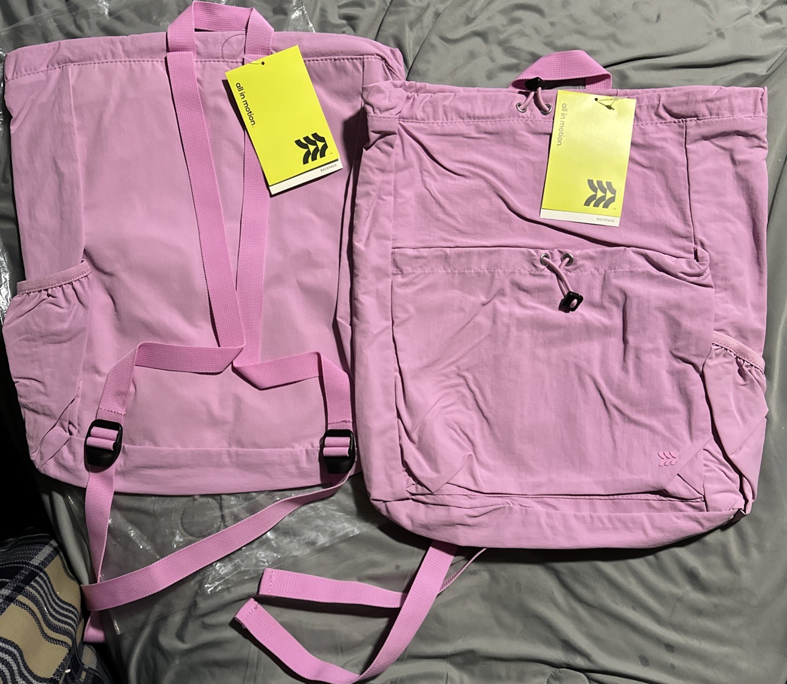 (2) ALL IN MOTION™ 20L CINCH BACKPACK – PINK