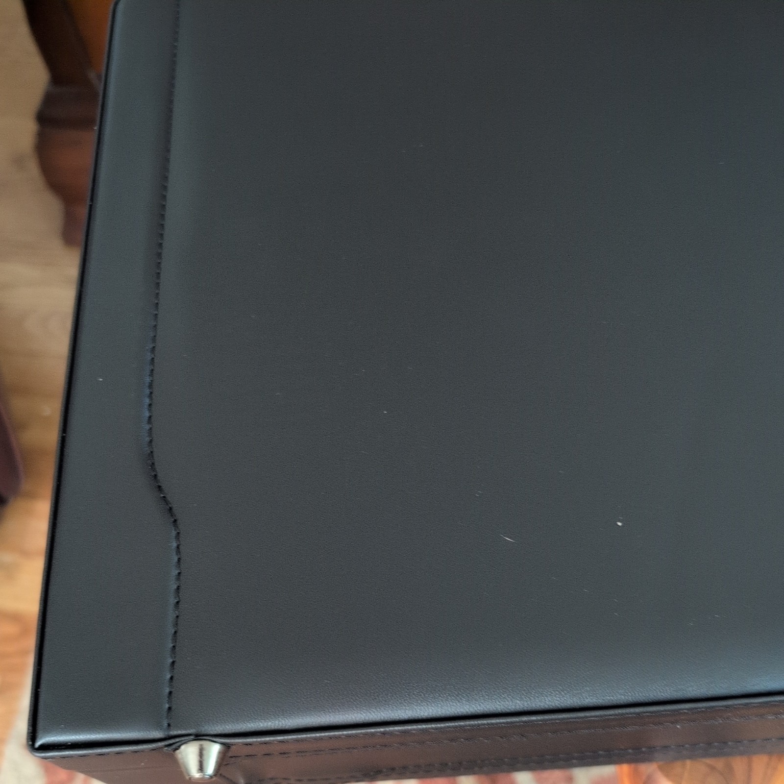 Heritage Black Expandable Leather Attache 4″-5″ 3 File Folder With Pockets 14775