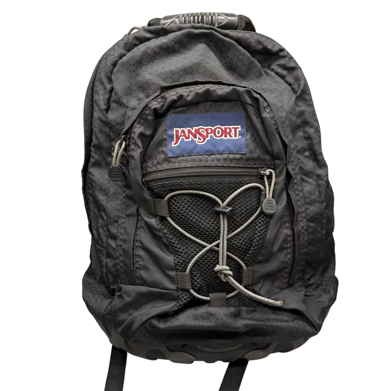 Vintage 90s Jansport Rubber Bottom Black Backpack School Travel Hiking