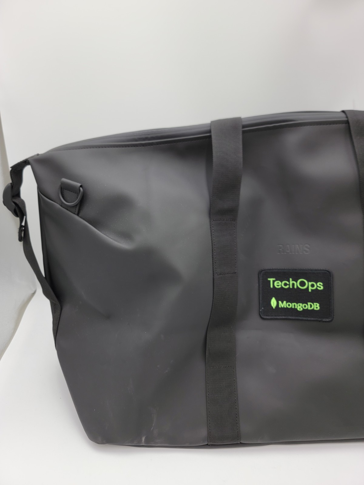 Rains MEDIUM Overnight Bag in Black Polyester w/Polyurethane Coat Waterproof Zip