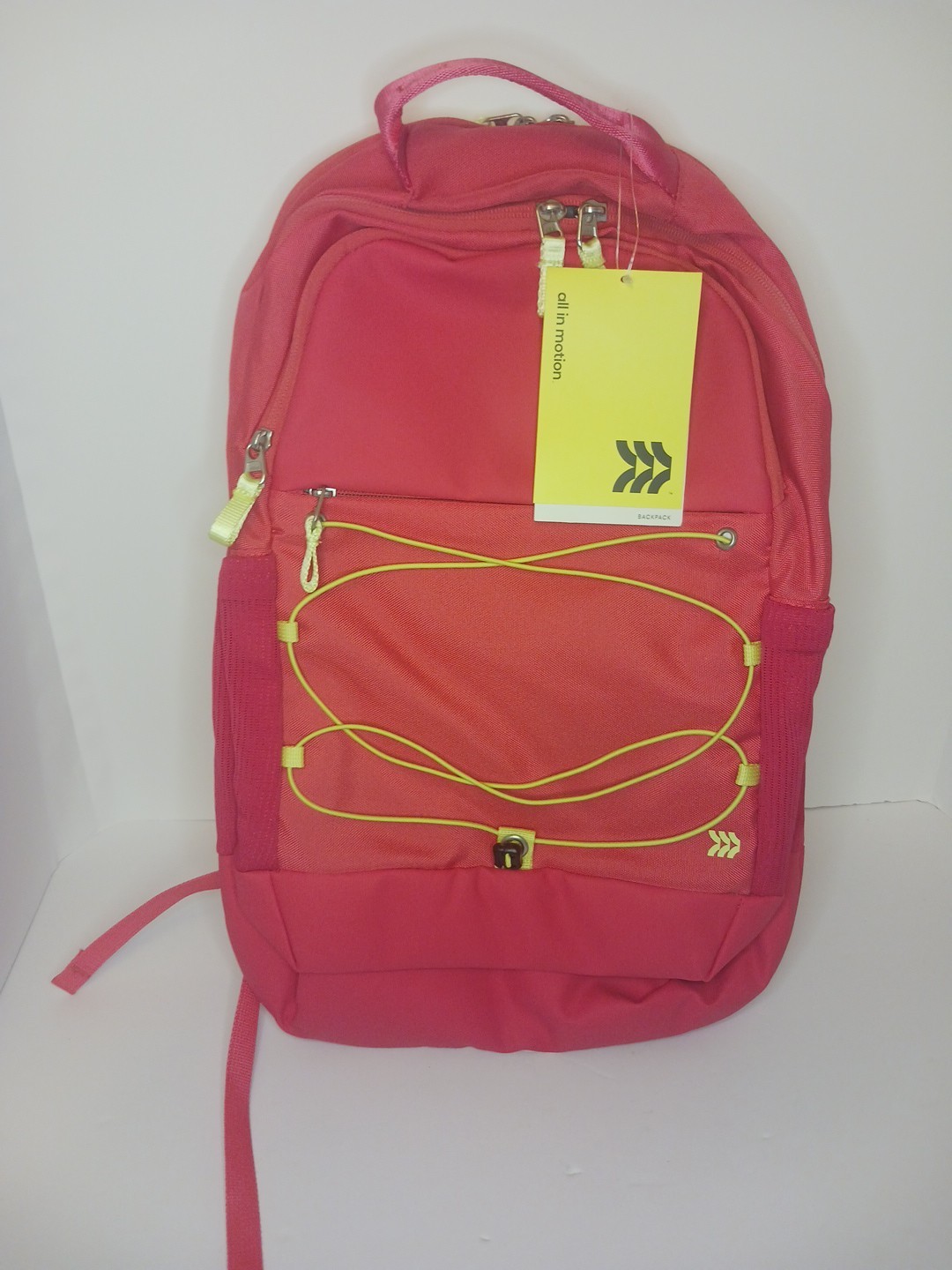 All In Motion Sporty 19″ Backpack – Pink/ Yellow Kids And Adult Back To School