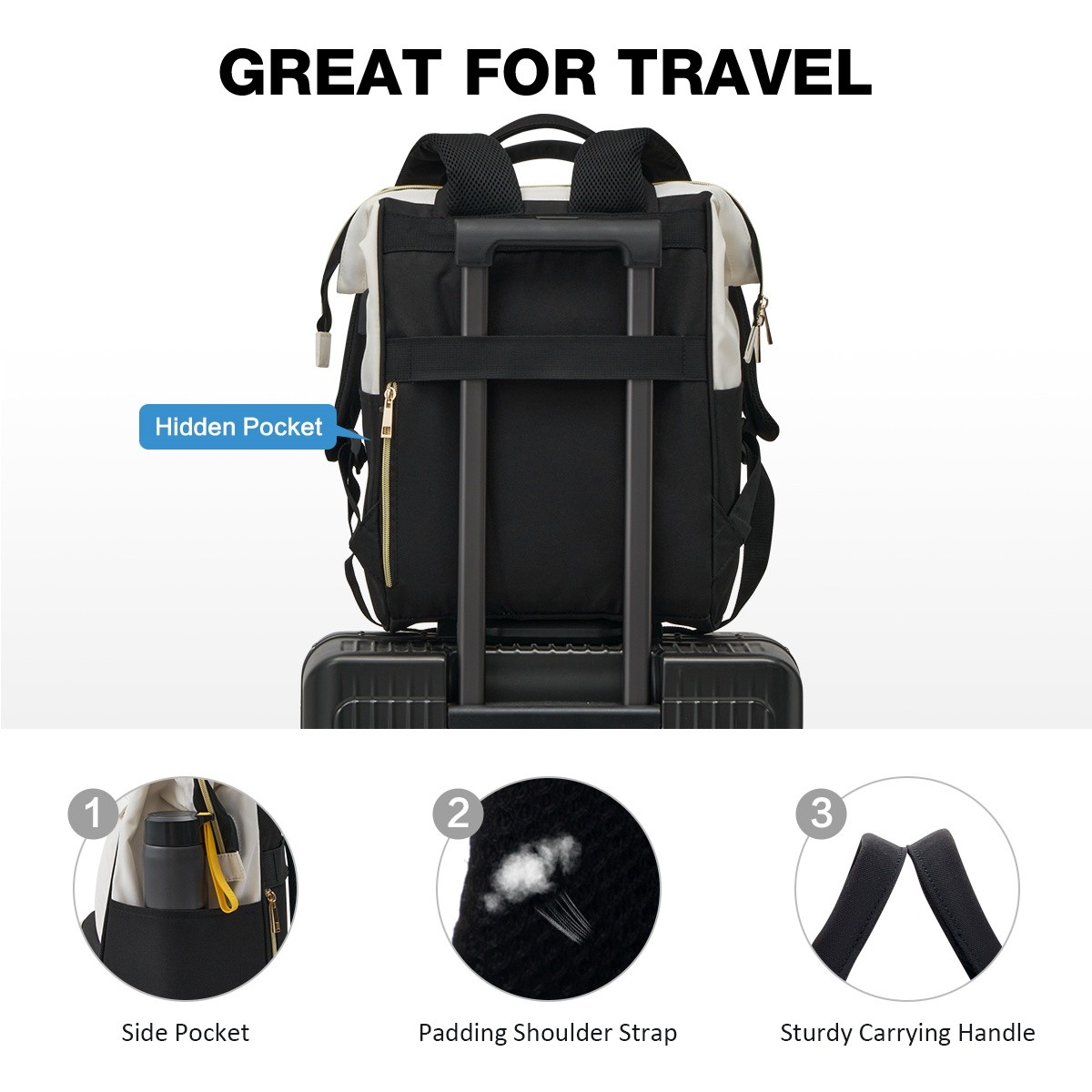 OIWAS Cooler Backpack Insulated Lunch Backpack Women Men 15.6″ Laptop Backpack