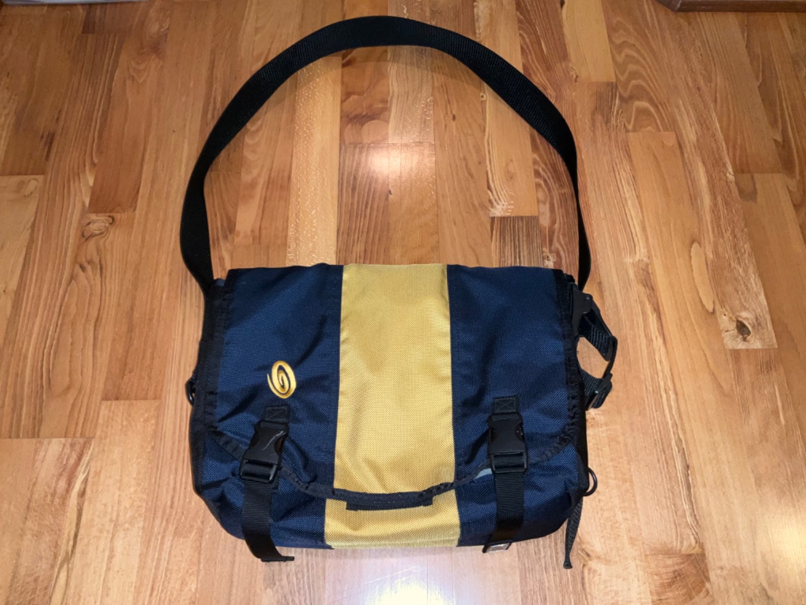 Vtg 90s Timbuk2 Large Bike Messenger Bag 17”x12” Laptop Made In USA Blue / Gold