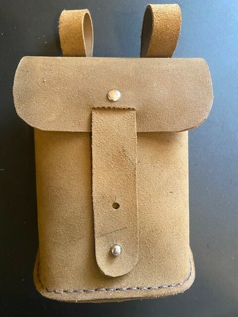 Brown Leather motorcycle Belt bag for Men or women