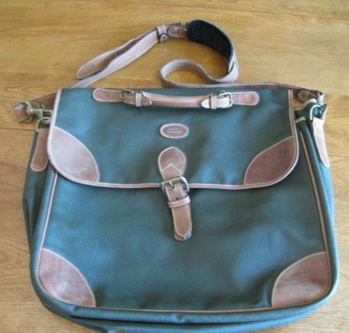 Vintage & Rare MULHOLLAND BROTHERS Land Rover Bag Waxed Canvas & Leather GREEN