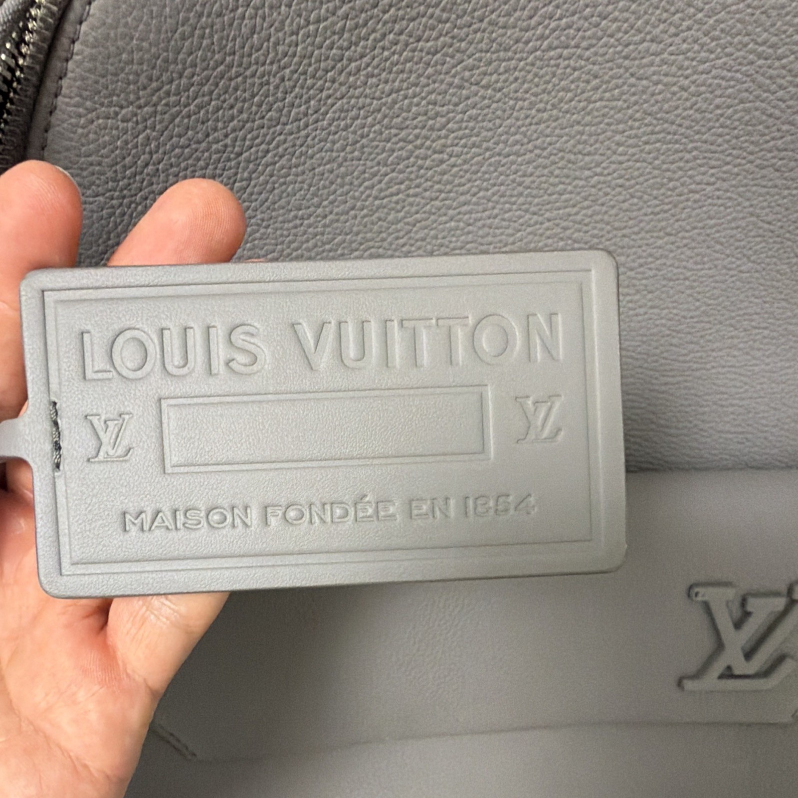 Louis Vuitton Authentic Takeoff Gray Leather Backpack 43x30x14cmM59325