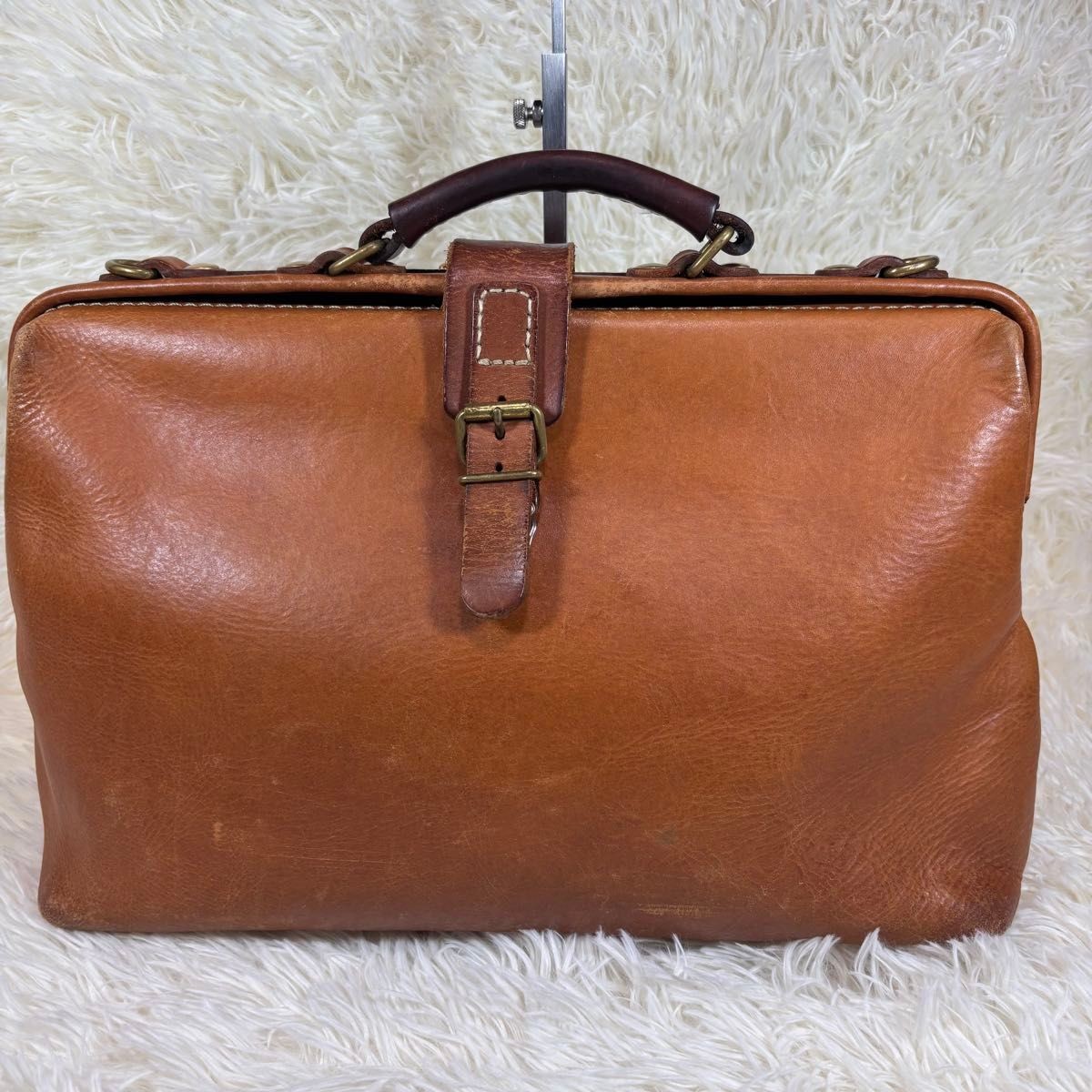 HERZ Soft Dulles Leather Briefcase Brown 38.5cm 25cm Business Bag Doctor Bag