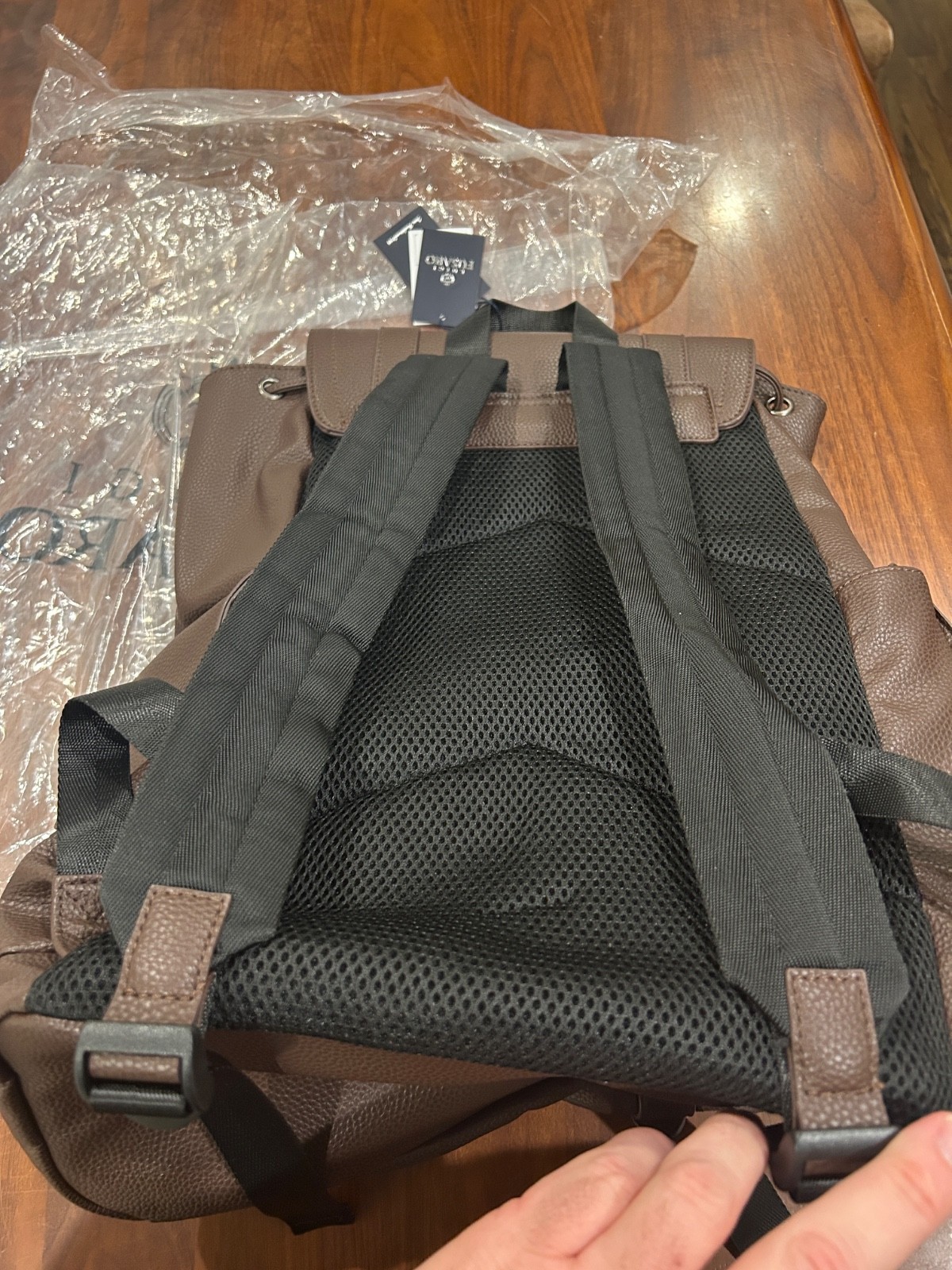 Luigi Fusaro Napoli Mens PLU Leather Backpack, Made in Italy, Isaia, NEW IN BAG