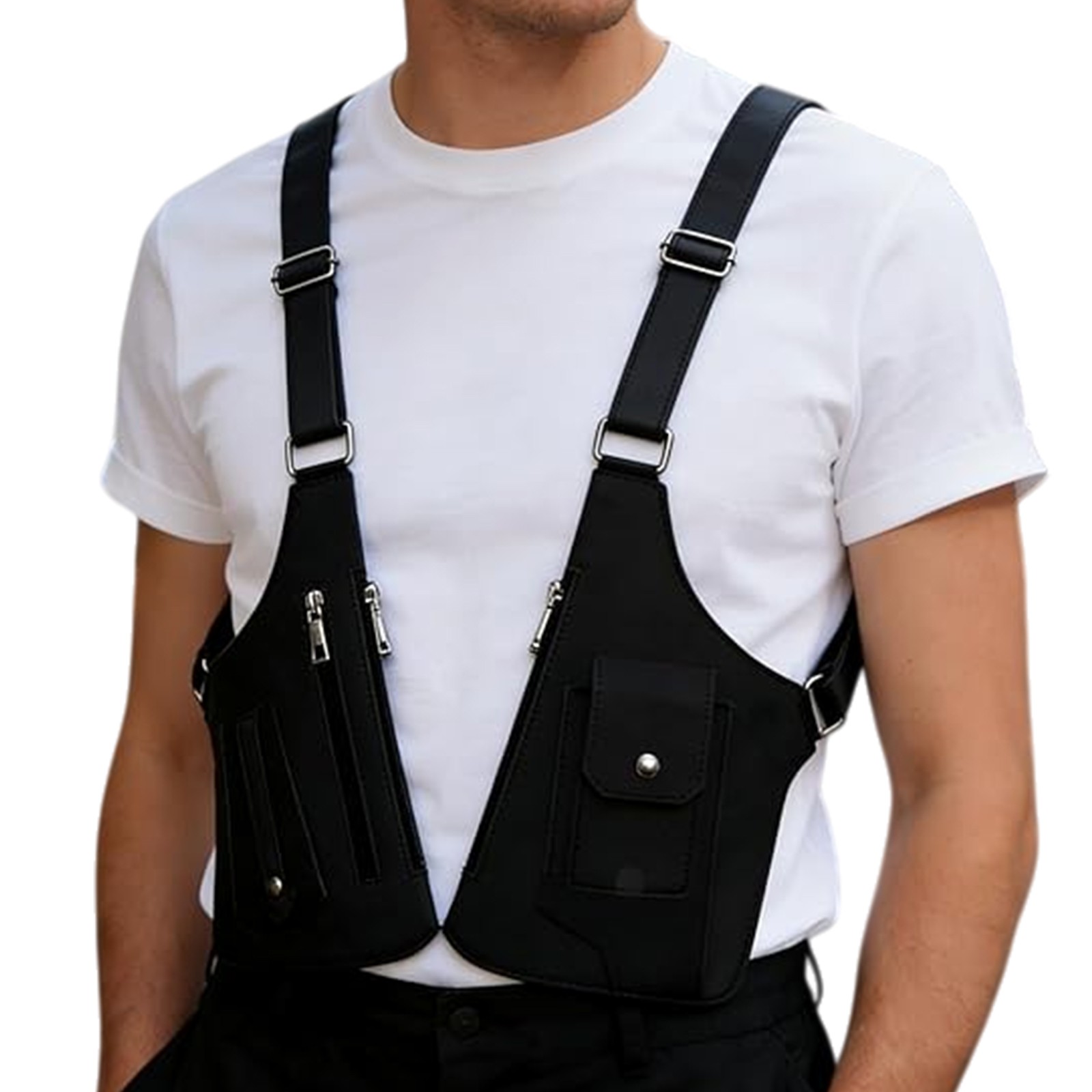 Premium Leather Underarm Shoulder Bag for Men, Anti-Theft Double Shoulder Armpit