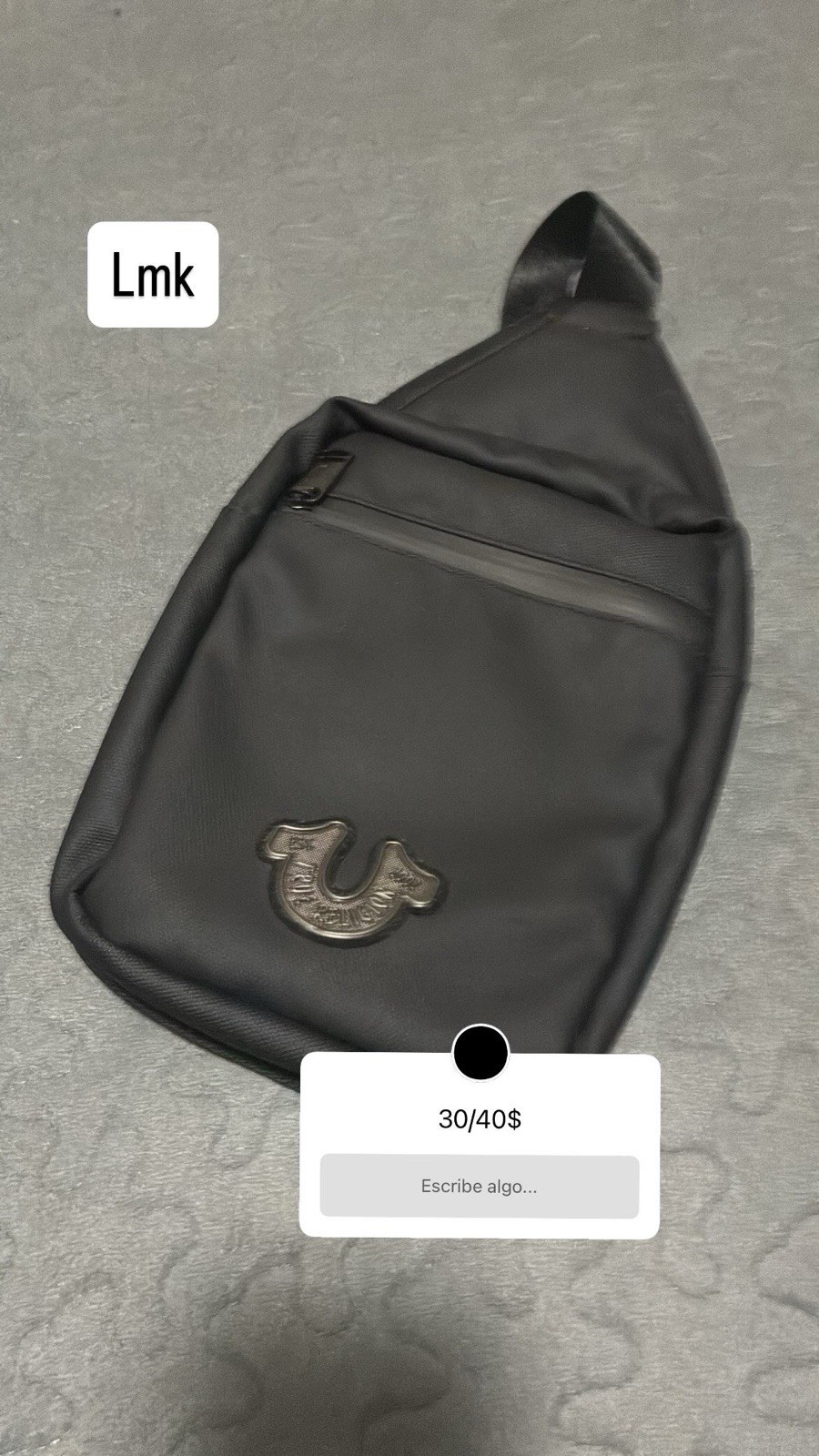 Essentials Black XS Crossbody Sling Bag Zip Closure Adjustable Strap