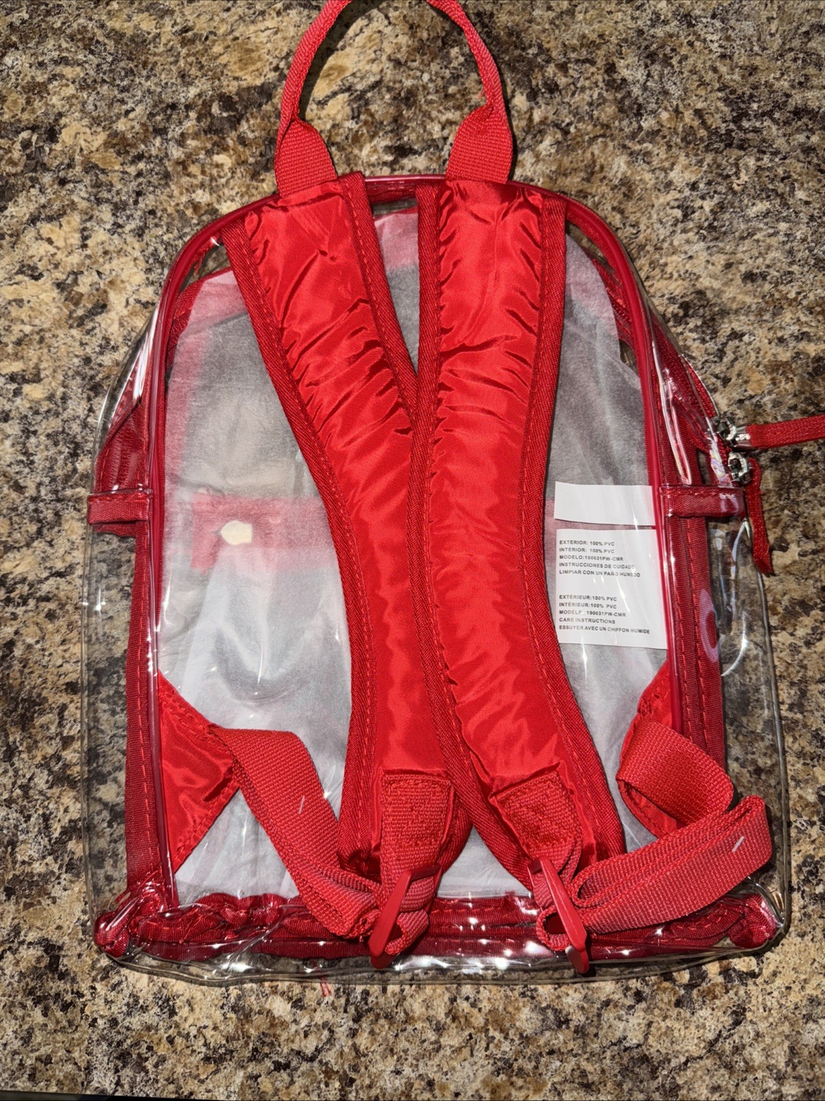 EASTSPORT STADIUM APPROVED BACKPACK Clear Mini Dome Backpack Clear With Red Trim