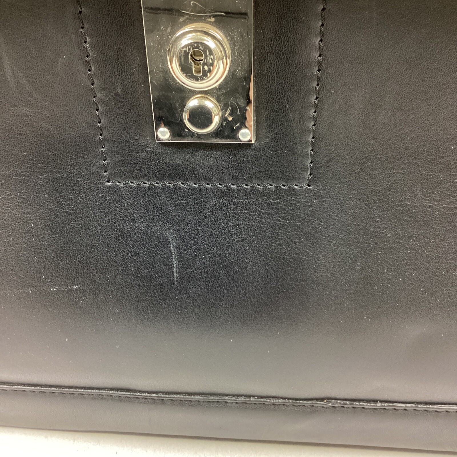 Kenneth Cole Black Leather Briefcase Laptop Satchel Bag