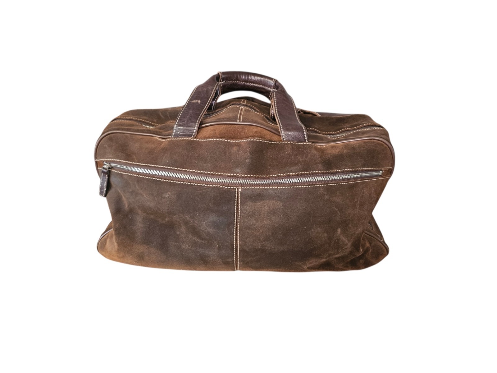 Wilsons Pelle Studio Mens Brown Leather/Suede Duffle Gym Travel Weekender Bag