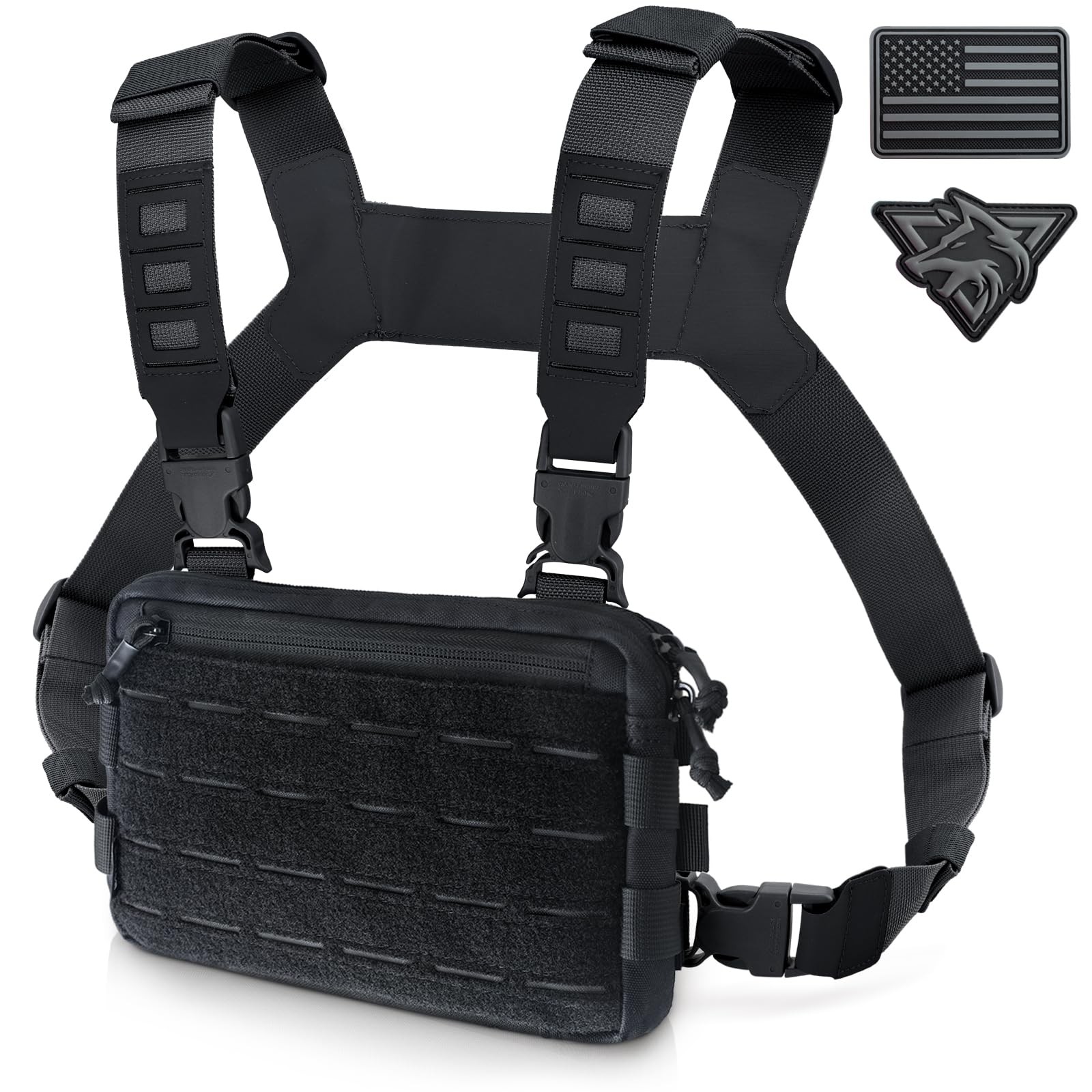WYNEX Tactical Chest Rig Pack for Men, Running Chest Bag with Front Loop Airs…