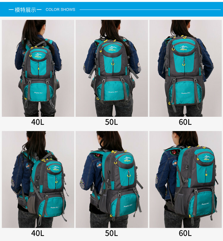 Large Capacity Waterproof Travel Backpack Mountaineering Camping Bag 40L 50L 60L