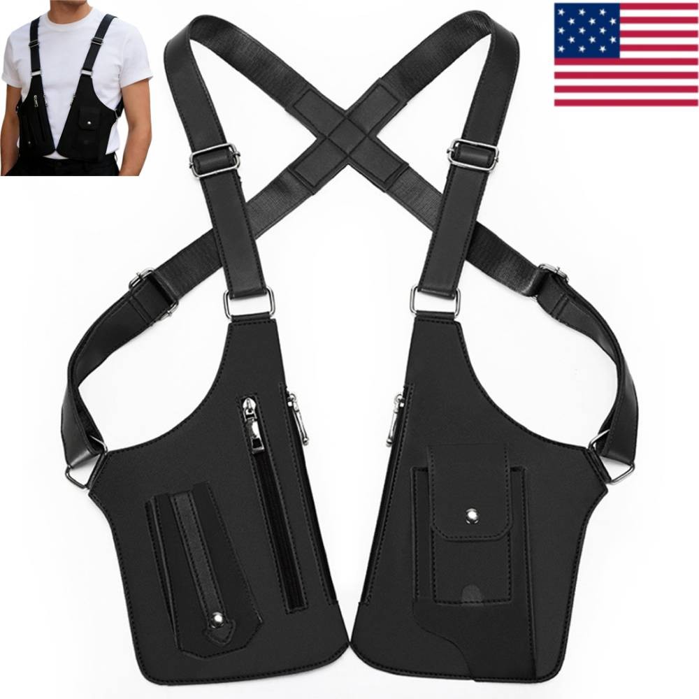 Premium Leather Underarm Shoulder Bag for Men, Anti-Theft Double Shoulder Armpit