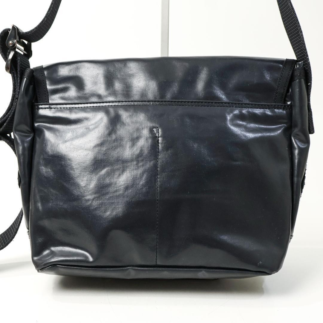 Authentic PORTER Enamel Shoulder Bag 14cm x 21cm x 23cm Black Damaged