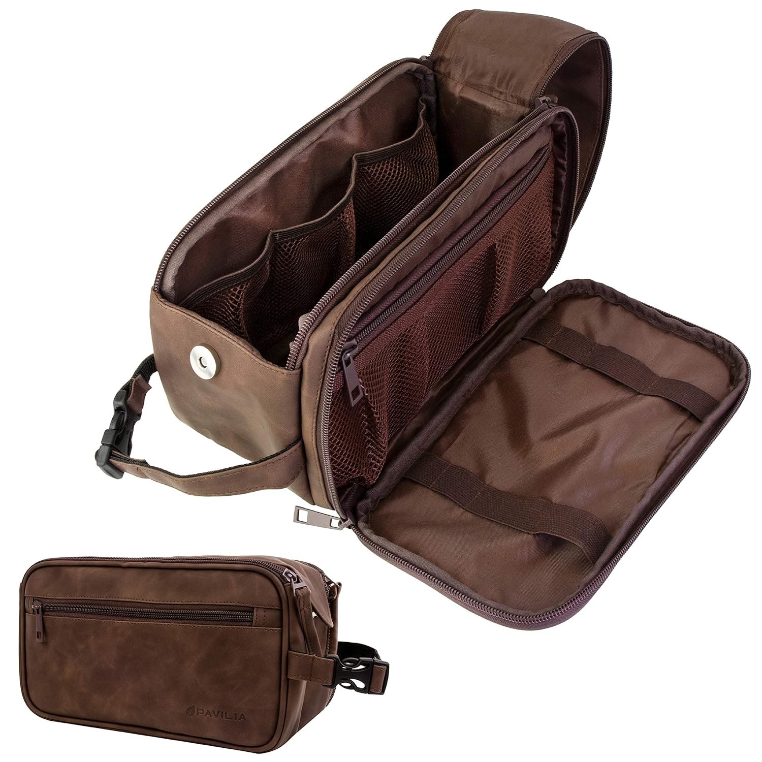 PAVILIA Toiletry Bag for Men, Travel Essentials Shaving Dopp Kit, Mens Travel Ba