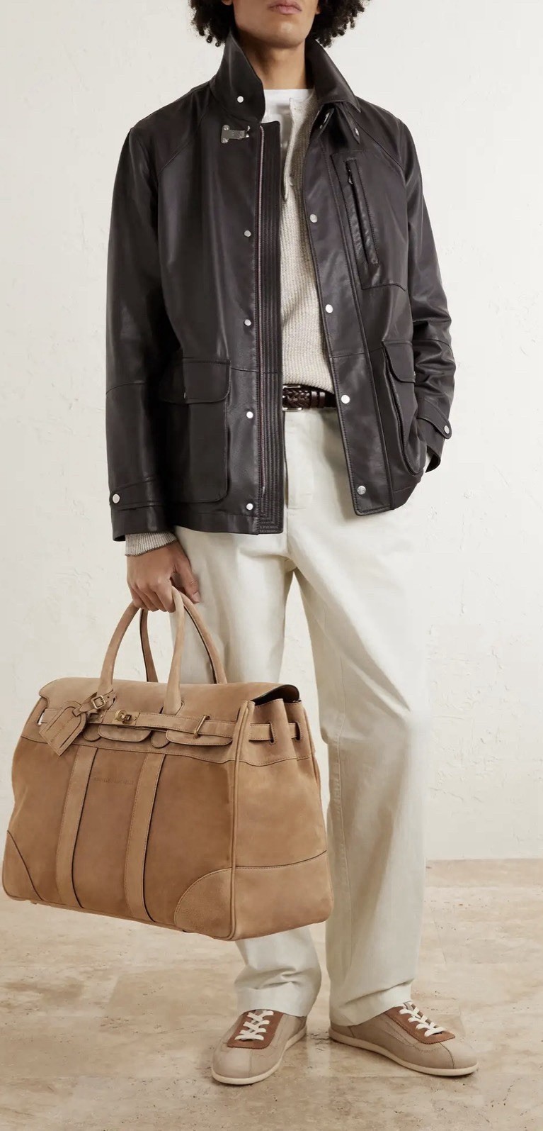 Brunello Cucinelli Suede Weekend Bag