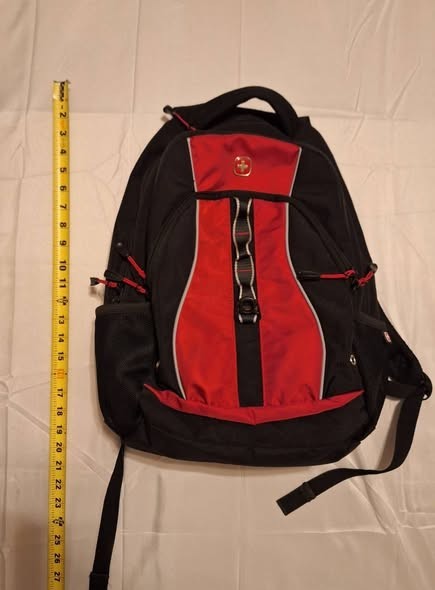 SwissGear Backpack Black Red Airflow Tech Travel School Bookbag 18″