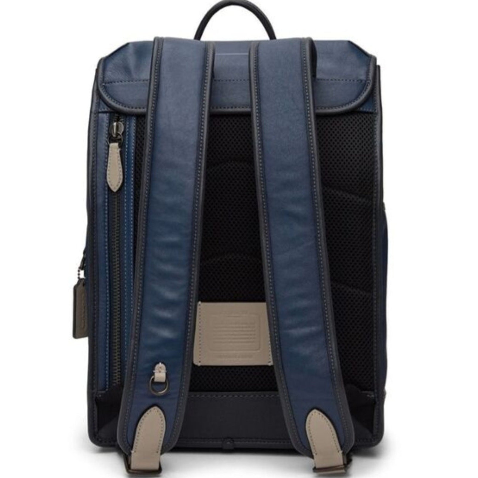 Coach League Flap Backpack — Midnight Navy Leather