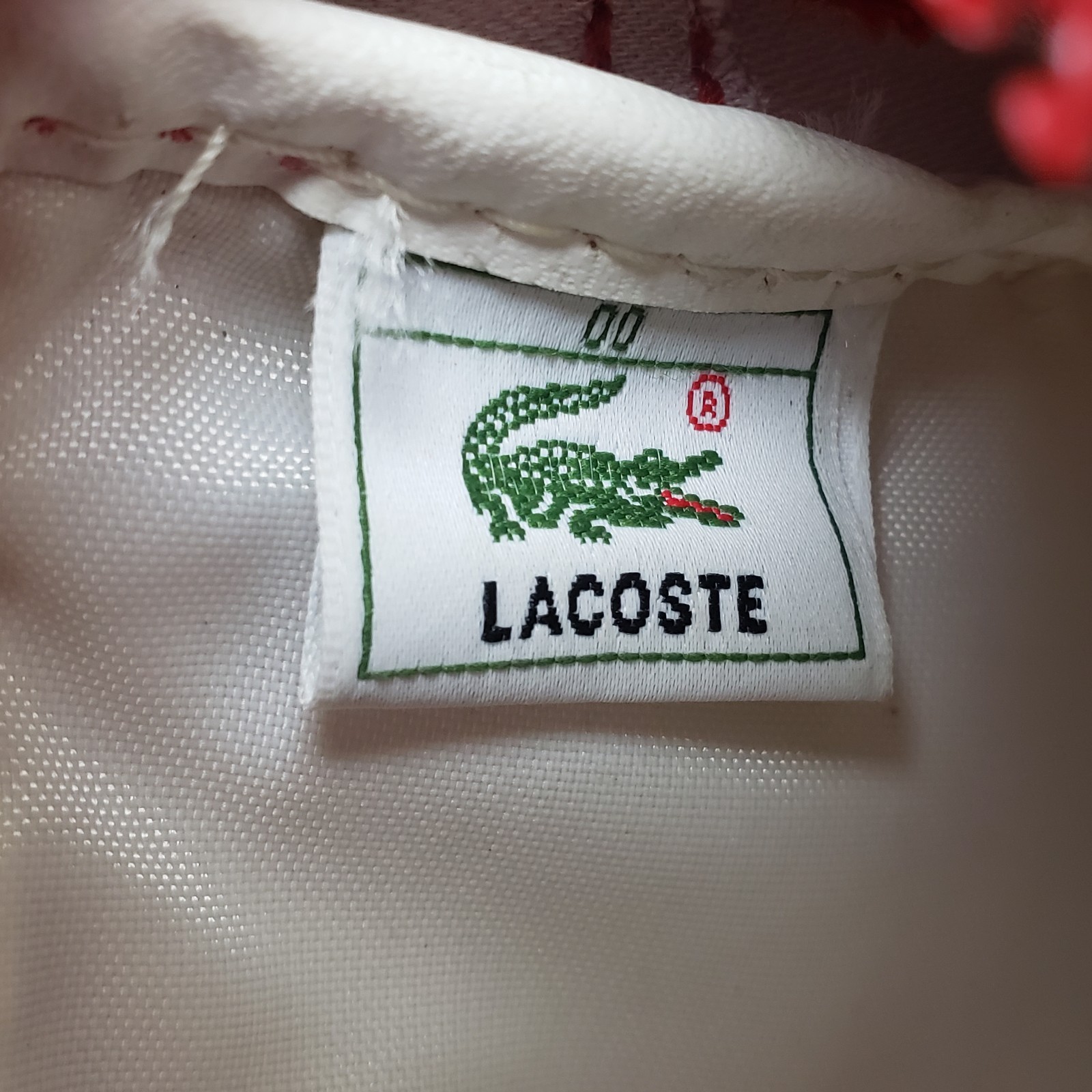 Lacoste Red Brown Unisex Flat Rectangle Box Crossover Bag Cross Body Pouch